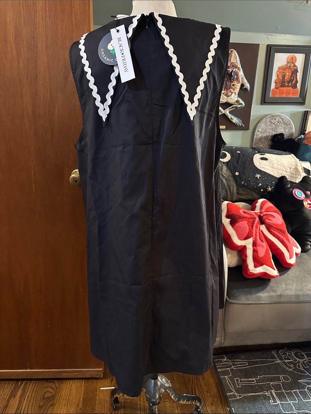 ModCloth Black Friday Sleeveless Mini Dress Pointed Collar & Celestial Charms 1X - Picture 8 of 9